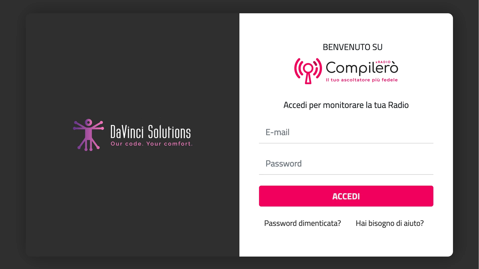 Login Compilerò X Radio